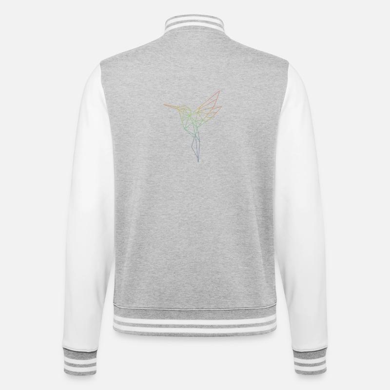 Oiseau arc-en-ciel géométrique - Veste Teddy - gris chiné / blanc
