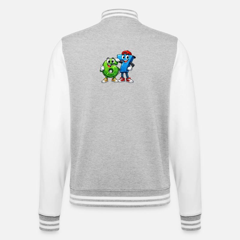 67 sixseven - College Sweat Jacket - heather grey/white