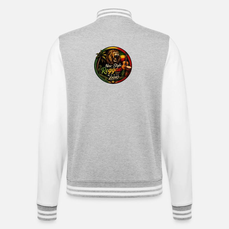 Lion Reggae Nouveau Style - Veste Teddy - gris chiné / blanc