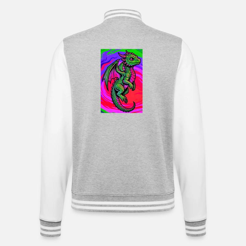 dragon - Veste Teddy - gris chiné / blanc