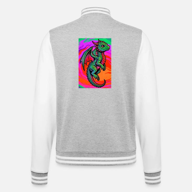 dragon - College Sweat Jacket - heather grey/white