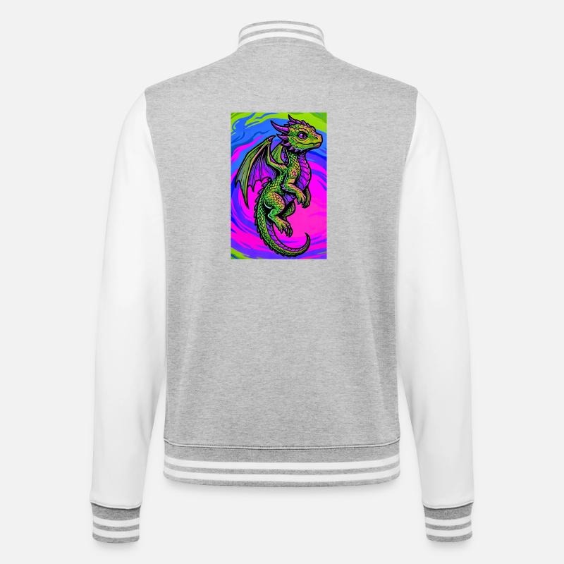 dragon - College Sweat Jacket - heather grey/white