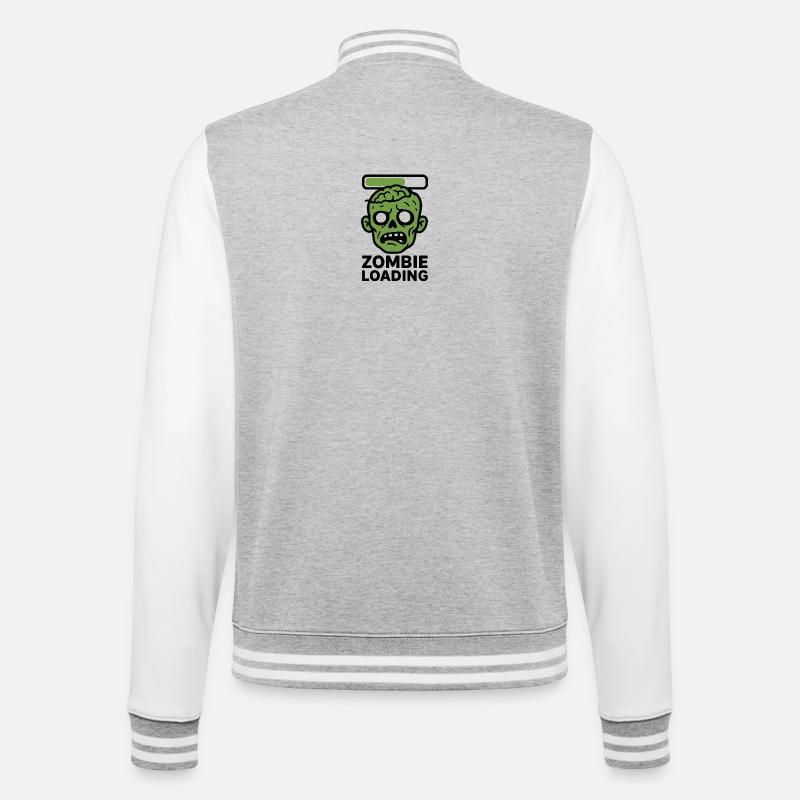 Zombie Loading Schädel Grafik - College-Sweatjacke - Grau meliert/Weiß
