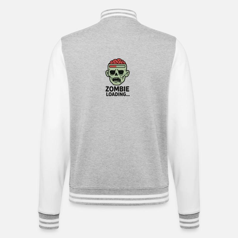 Zombie Loading Schädel Grafik - College-Sweatjacke - Grau meliert/Weiß