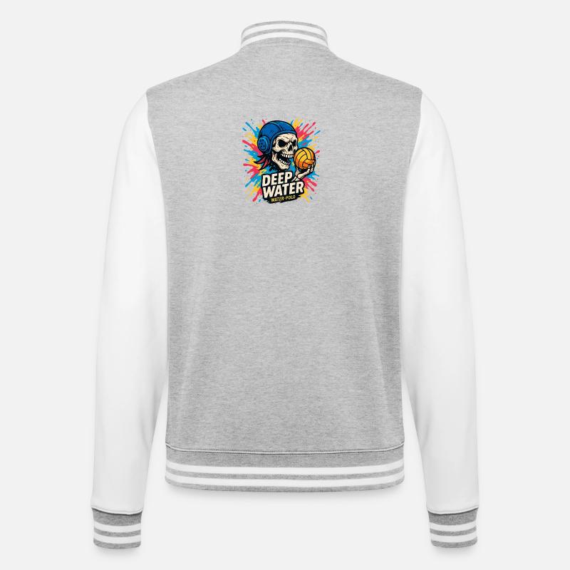 Crane DEEPWATER Wasserball - College-Sweatjacke - Grau meliert/Weiß