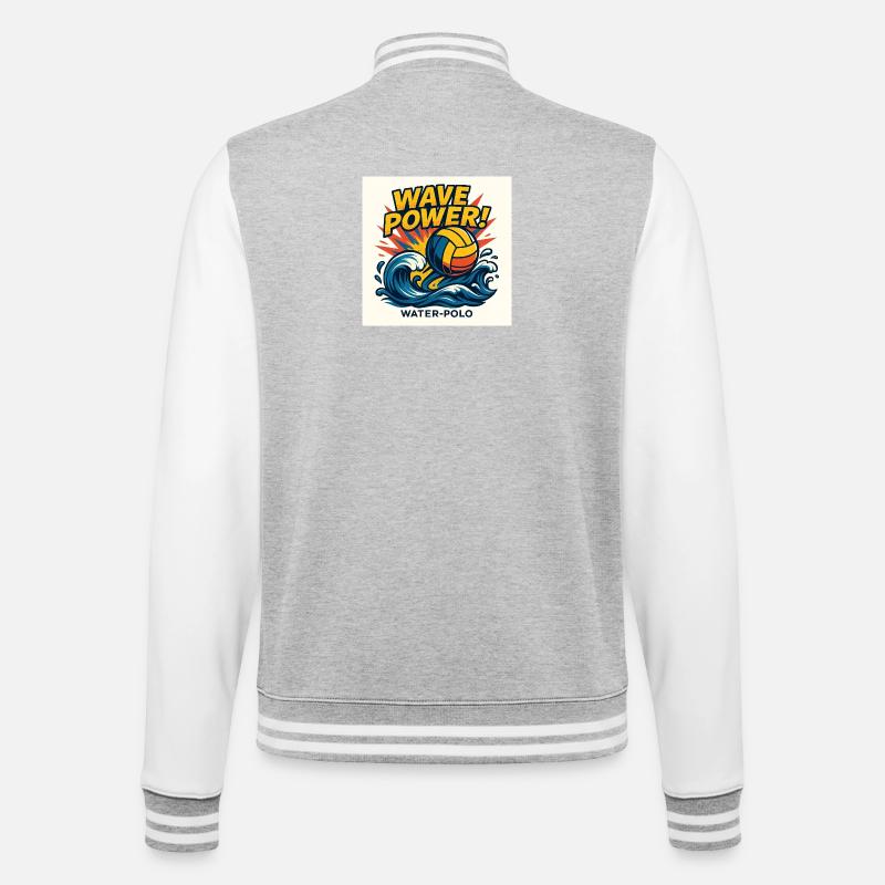 Power Water Polo Wave - College-Sweatjacke - Grau meliert/Weiß