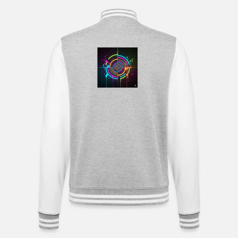 Neon Circle Splatter - College Sweat Jacket - heather grey/white