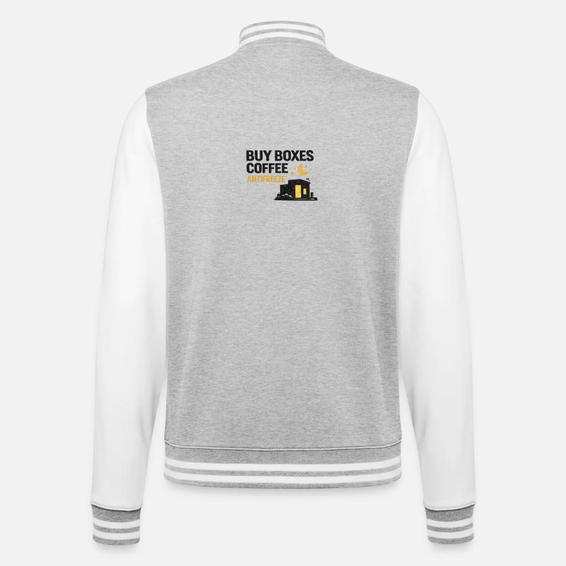 Nachtschicht-Kaffee-Frostschutzmittel - College-Sweatjacke - Grau meliert/Weiß