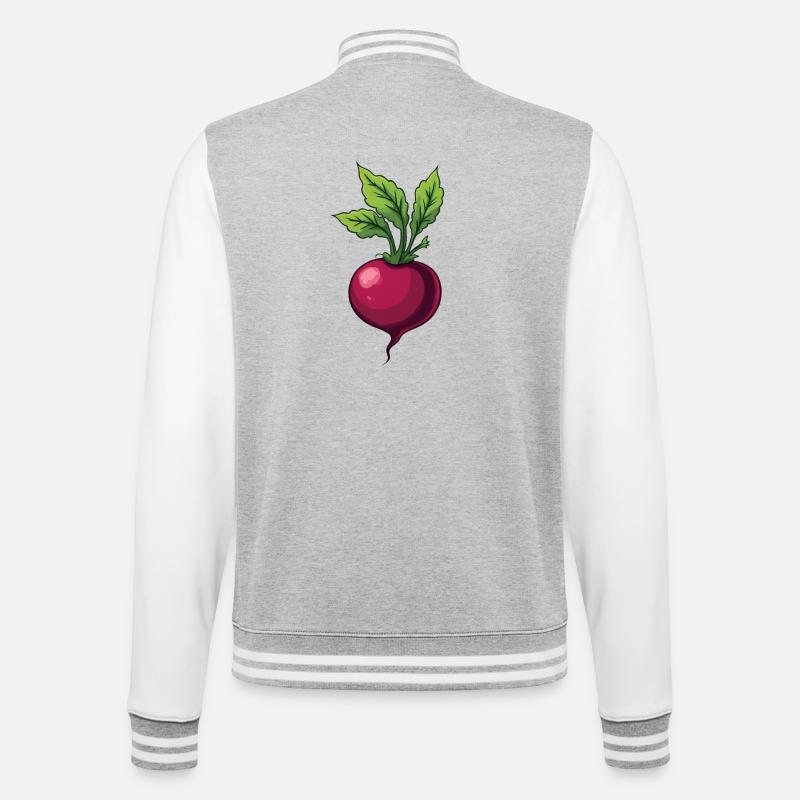 Beetroot - College Sweat Jacket - heather grey/white
