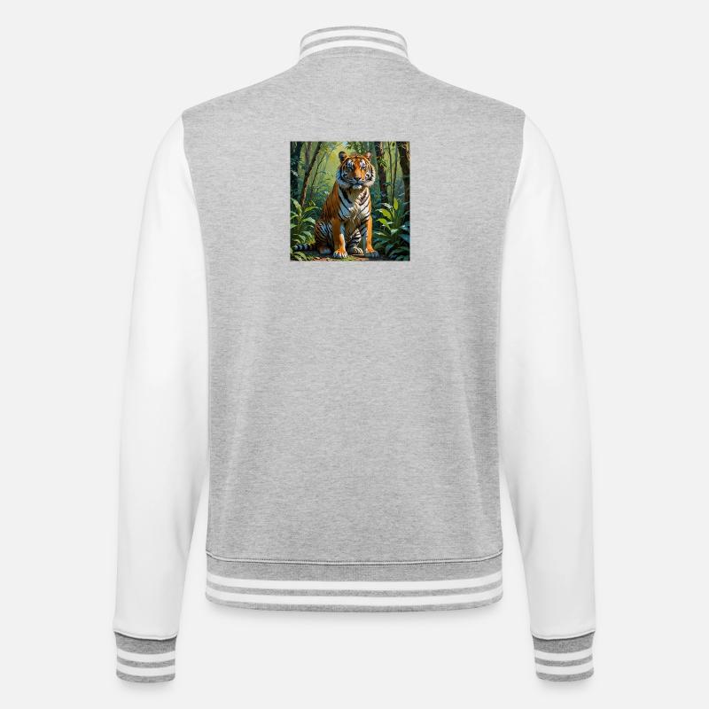 Tigre - Veste Teddy - gris chiné / blanc