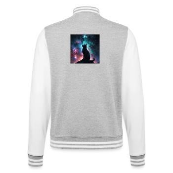 kosmische Katze - College-Sweatjacke - Grau meliert/Weiß - Hinten - Marisol (170cm)