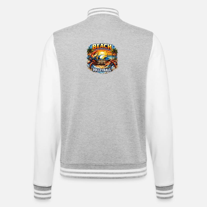 Beach Crab - College Sweat Jacket - heather grey/white
