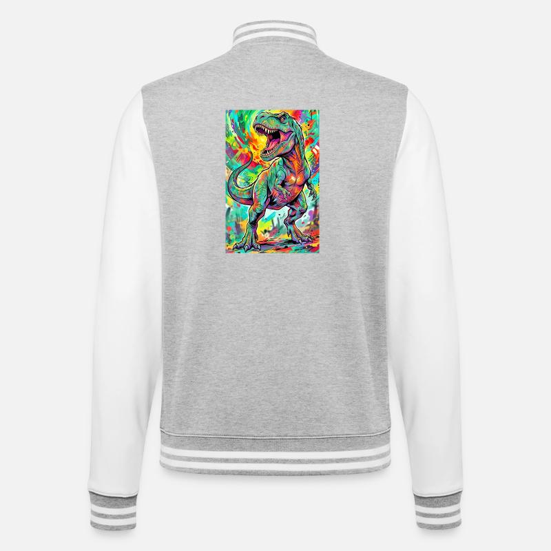 dinosaur - College Sweat Jacket - heather grey/white