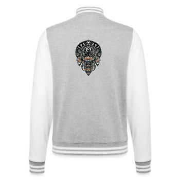 Mondtanz Mandala mit Lotusfeder - College-Sweatjacke - Grau meliert/Weiß - Hinten - Marisol (170cm)