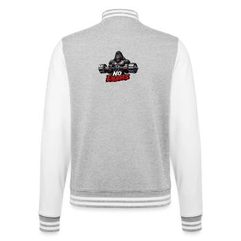 Gorilla Kraft : Pas d’excuses - Veste Teddy - gris chiné / blanc - Dos - Marisol (170cm)
