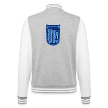 X-ray Tool Shield Motif - College Sweat Jacket - heather grey/white - Back - Marisol (170cm)