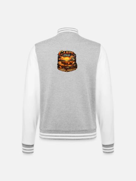 Carpe Diem Sunset Lounge - College-Sweatjacke - Grau meliert/Weiß