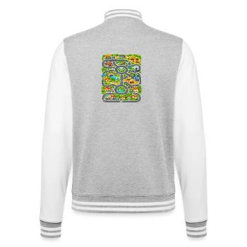 Sentier de jeux pour enfants du circuit urbain - Veste Teddy - gris chiné / blanc - Dos - Marisol (170cm)