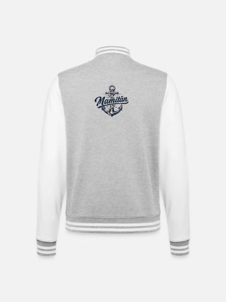 Mamitän - Anchor with rope - College Sweat Jacket - heather grey/white