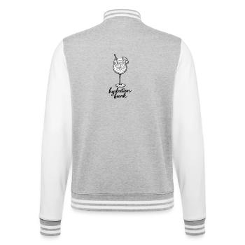 Trinkpause - College-Sweatjacke - Grau meliert/Weiß - Hinten - Marisol (170cm)