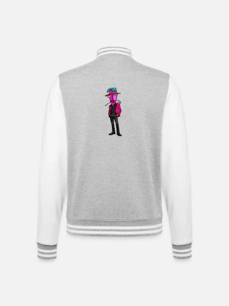 Psychedelischer Anzugheld Neon - College-Sweatjacke - Grau meliert/Weiß