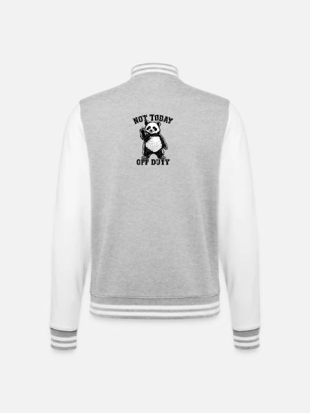 Not Today Off Duty Panda - College Sweat Jacket - heather grey/white