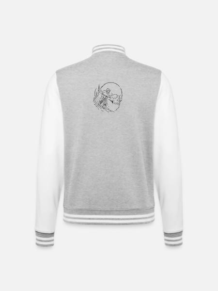 Skull MTB Waldsilhouette - College-Sweatjacke - Grau meliert/Weiß