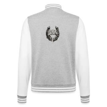 Out Of Luck - Industrial Rave - College Sweat Jacket - heather grey/white - Back - Marisol (170cm)