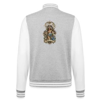 Gaia Mother Nature, the cradle of all life - College Sweat Jacket - heather grey/white - Back - Marisol (170cm)