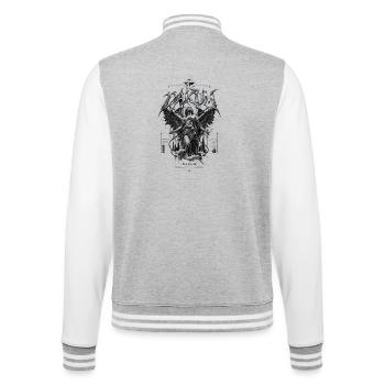 DAKUM Black Angel Statue with Chains - College Sweat Jacket - heather grey/white - Back - Marisol (170cm)