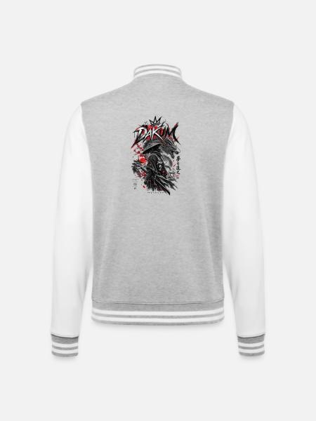 DAKUM Drachenkrieger Samurai - College-Sweatjacke - Grau meliert/Weiß