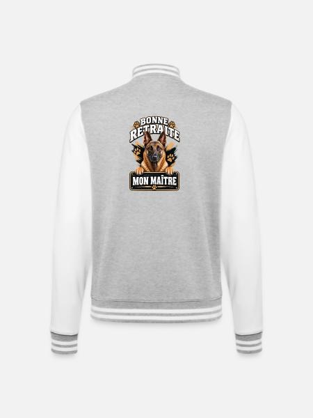Bonne retraite mon maître - Veste Teddy - gris chiné / blanc