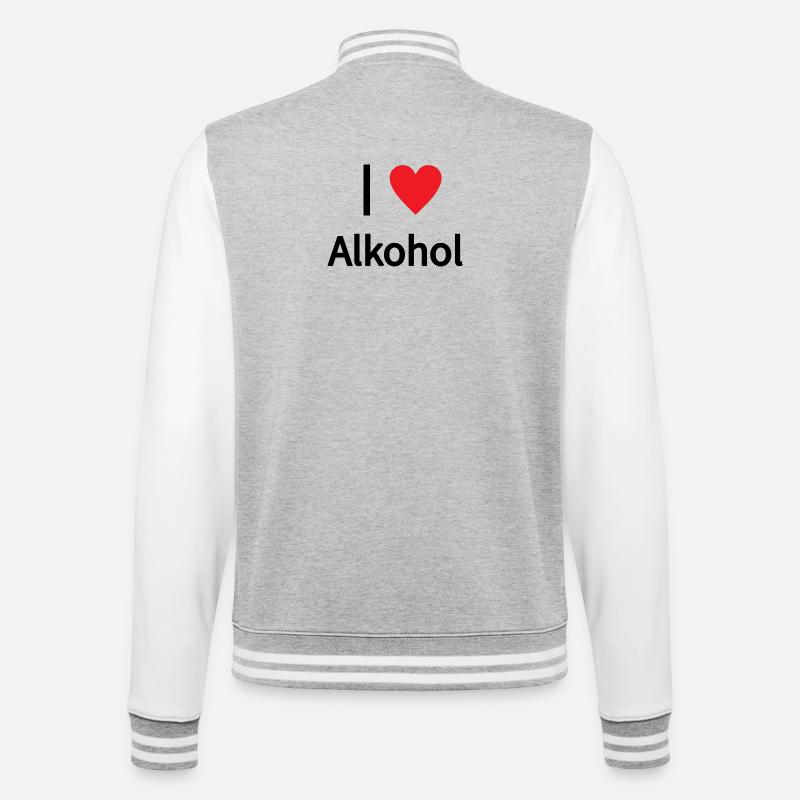 J’adore l’alcool Pullover Hoodie - Veste Teddy - gris chiné / blanc