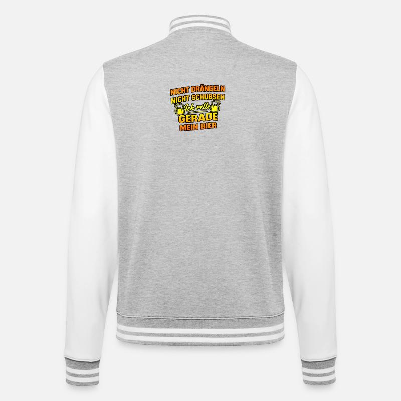 Bier retten - College-Sweatjacke - Grau meliert/Weiß