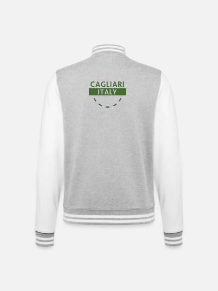 Cagliari Italy Green Logo - College Sweat Jacket - heather grey/white