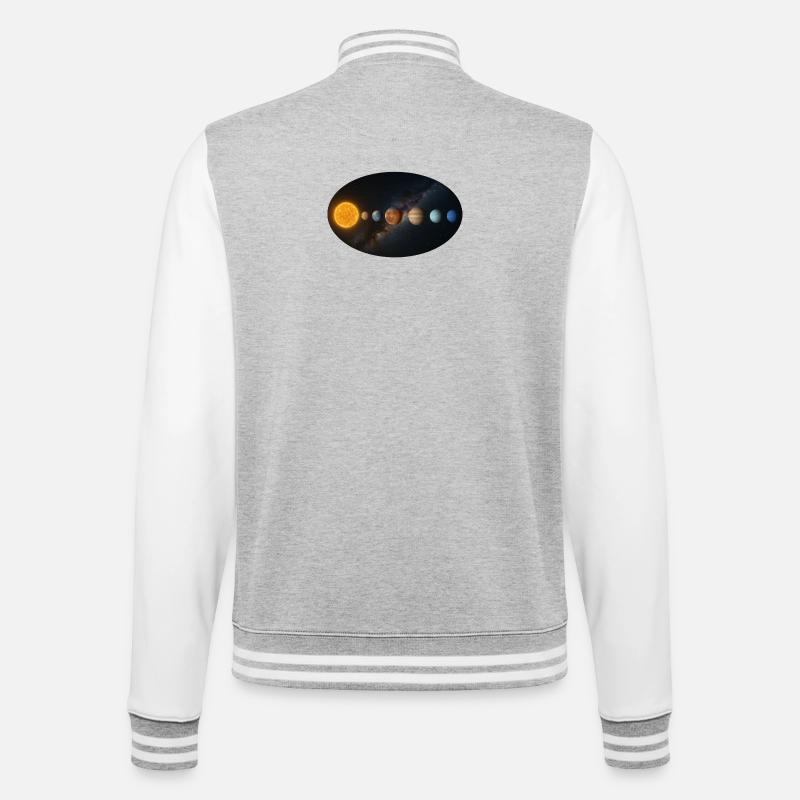 Sun - Solar System - Planets - College Sweat Jacket - heather grey/white