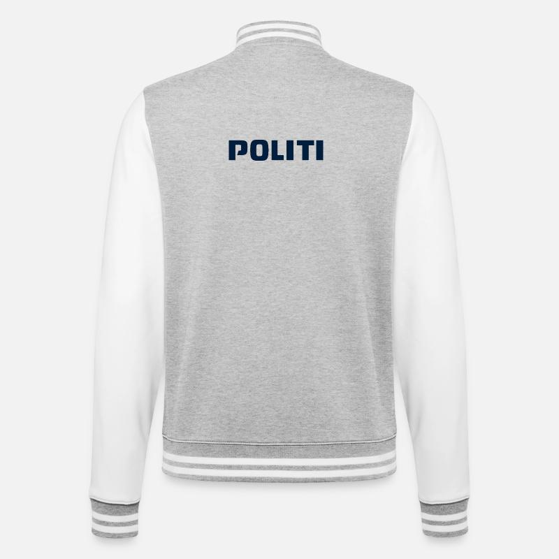 police - Veste Teddy - gris chiné / blanc