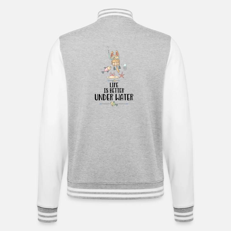 Diver - College Sweat Jacket - heather grey/white