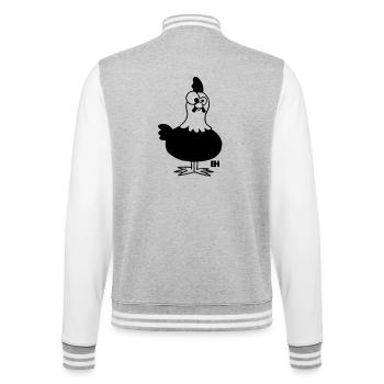 Poulet - Veste Teddy - gris chiné / blanc - Dos - Marisol (170cm)