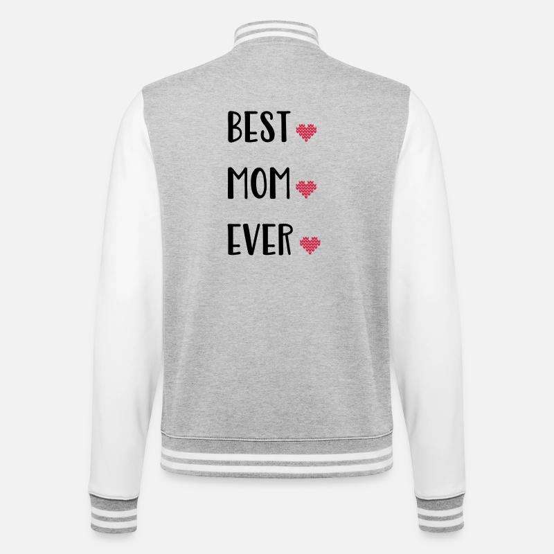 Mutter - College-Sweatjacke - Grau meliert/Weiß