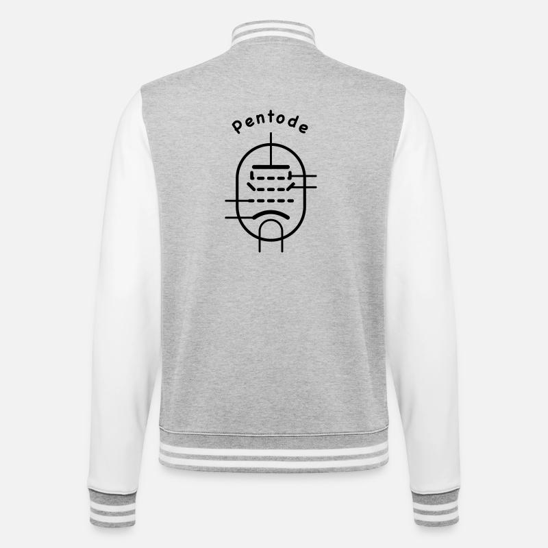 Vakuumröhren-Symbol Pentode - College-Sweatjacke - Grau meliert/Weiß