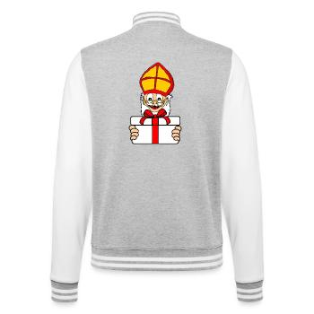 Sinterklaas gift - College Sweat Jacket - heather grey/white - Back - Marisol (170cm)