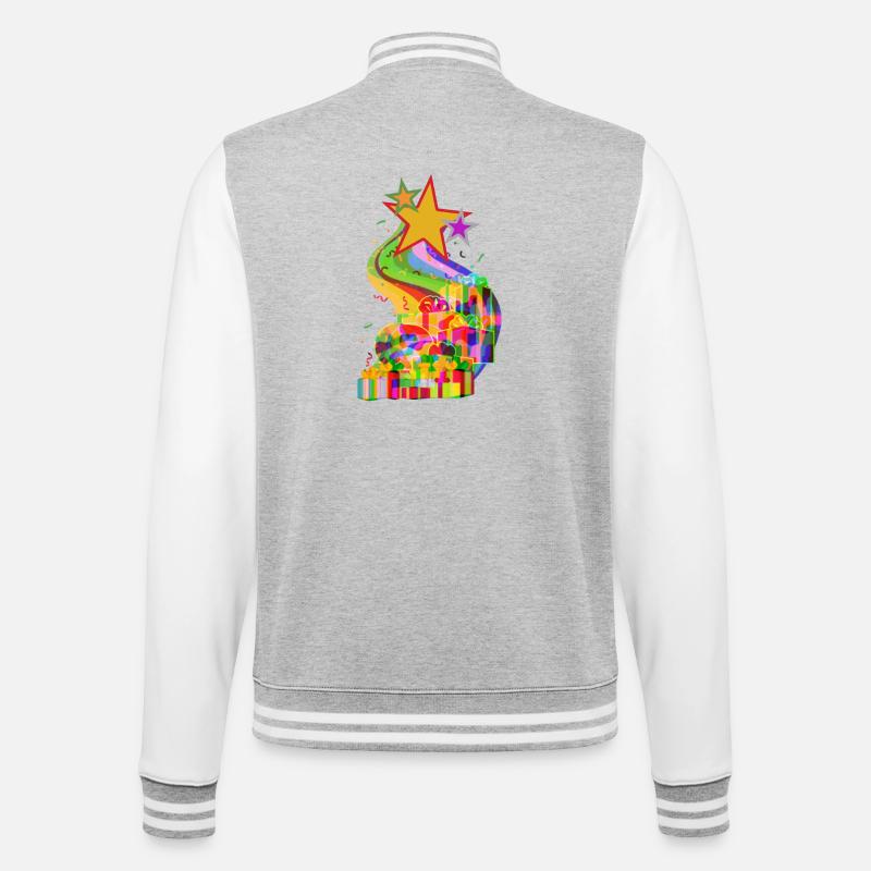 Weihnachtsgeschenke von den Sternen LGTB - College-Sweatjacke - Grau meliert/Weiß