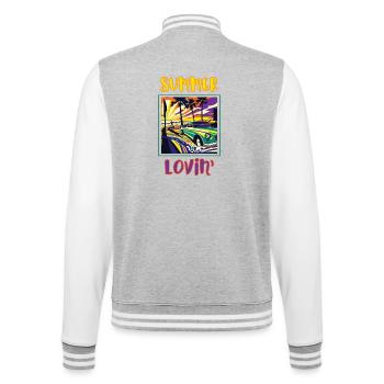 Summer Lovin' - College-Sweatjacke - Grau meliert/Weiß - Hinten - Marisol (170cm)