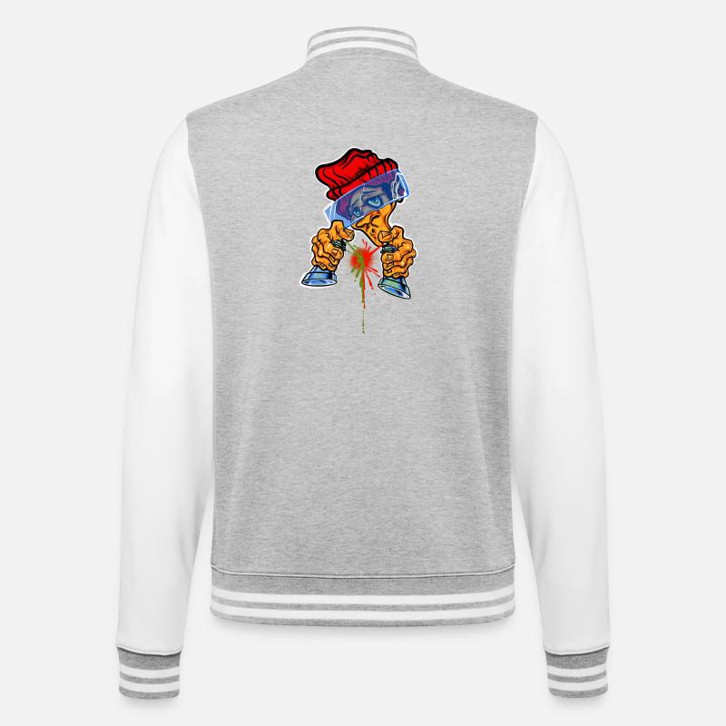 Spray Can Master - College-Sweatjacke - Grau meliert/Weiß