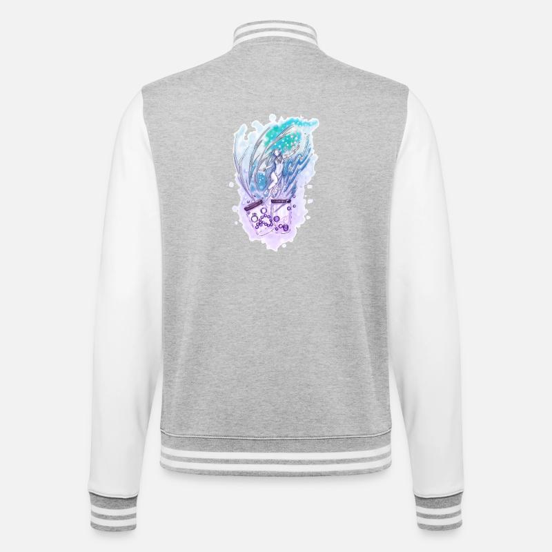 Wicca Wassermann Nixe Sternzeichen - College-Sweatjacke - Grau meliert/Weiß