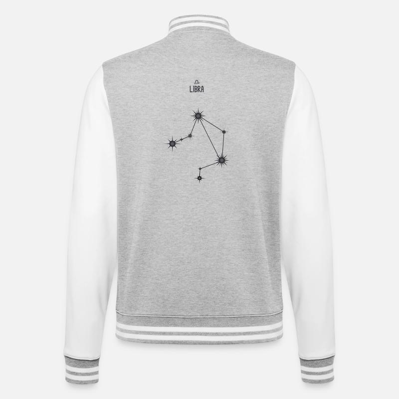 Waage Sternzeichen Sternbild Sternbild Schwarz & Grau - College-Sweatjacke - Grau meliert/Weiß