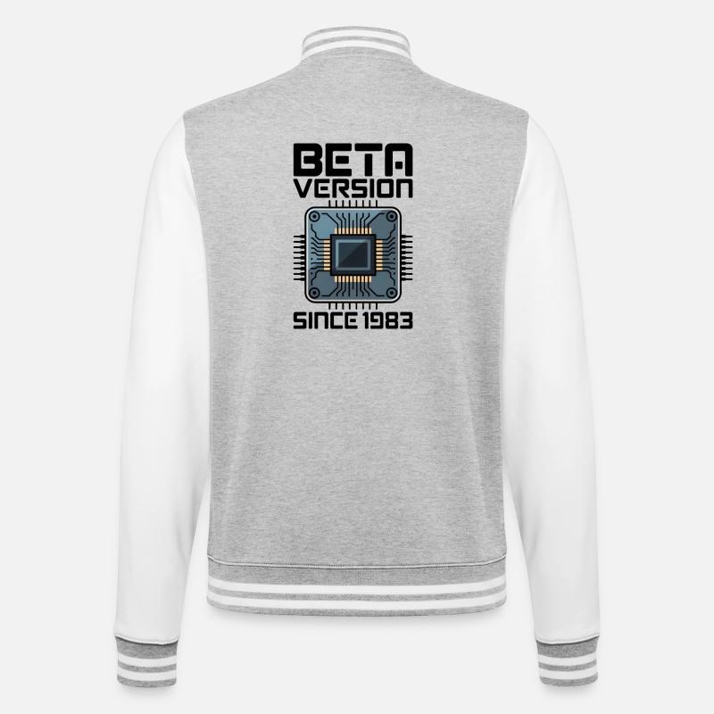 Futuristic microchip screen design - College Sweat Jacket - heather grey/white