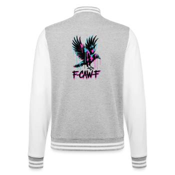 F-Caw-F Meme Crow - Veste Teddy - gris chiné / blanc - Dos - Marisol (170cm)