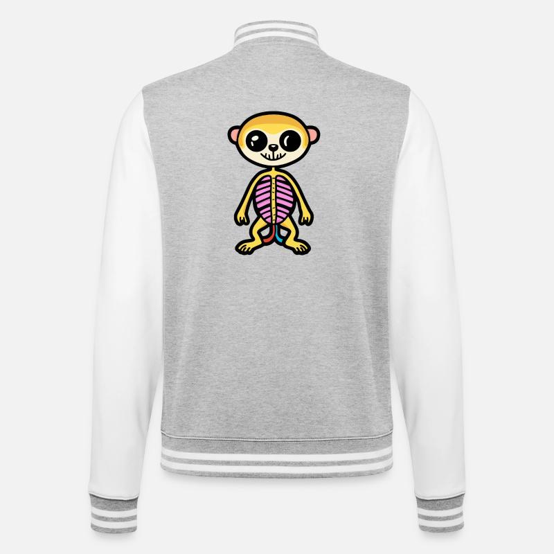Erdmännchen Halloween Zombie - College-Sweatjacke - Grau meliert/Weiß